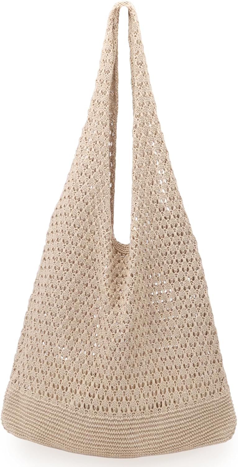 Hatisan Crochet Bags for Women - Summer Beach Tote, Aesthetic Hippie Knit Bag - Image 1